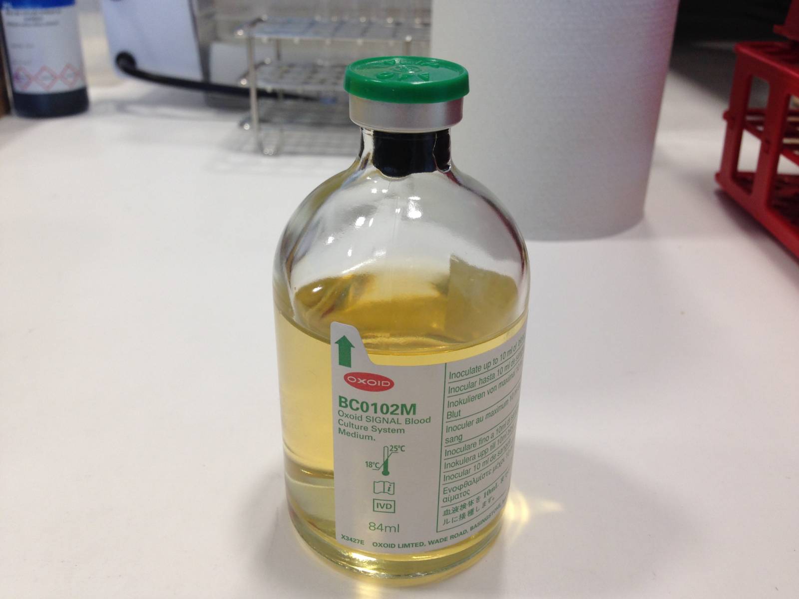 flacon à hémoculture pour le chien et le chat au laboratoire VET'ANALYS à hyères 83
